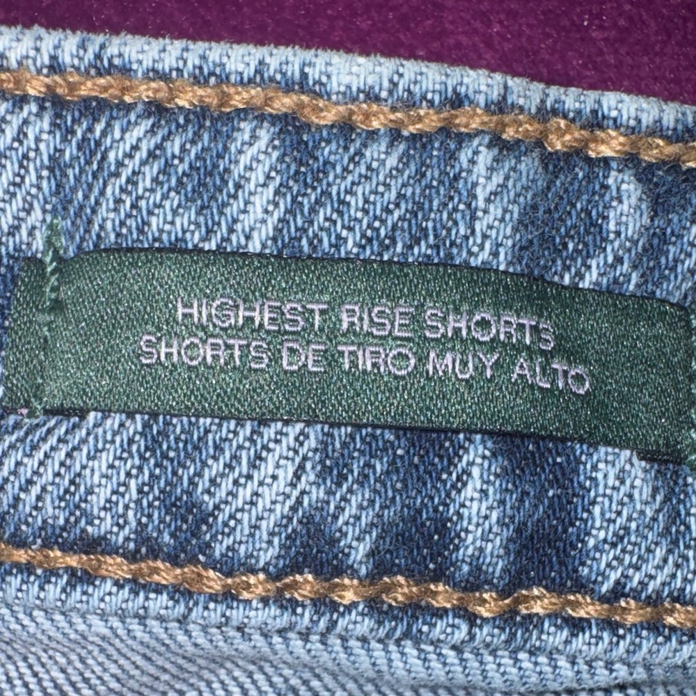 Wild Fable Classic Blue Jean Shorts Highest Rise Dark Denim Rollup Cuff Womens 6 - Picture 3 of 10